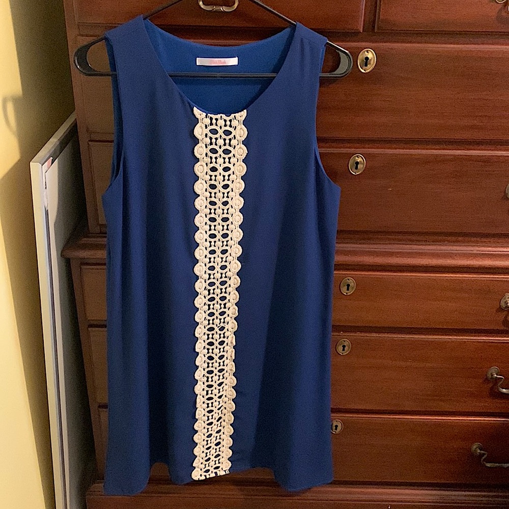 Cobalt Blue Pink Blush Sheath Dress